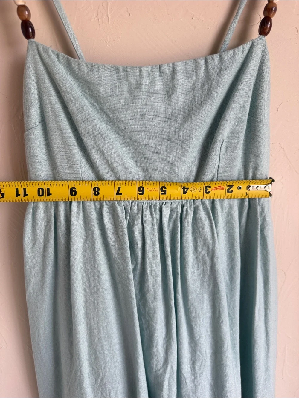 Abercrombie & Fitch Light Blue Maxi Dress with Beaded Straps